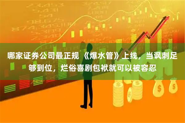 哪家证券公司最正规 《爆水管》上线，当讽刺足够到位，烂俗喜剧包袱就可以被容忍